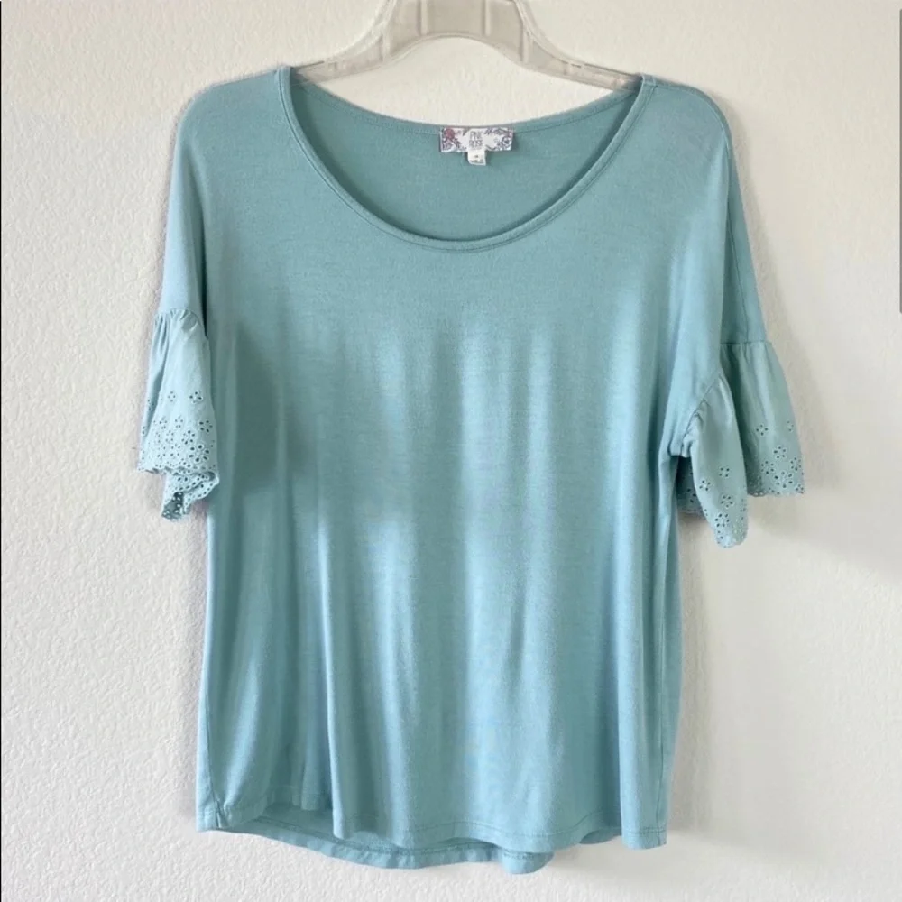 Pink Rose Top Green Size M - Picture 2 of 5